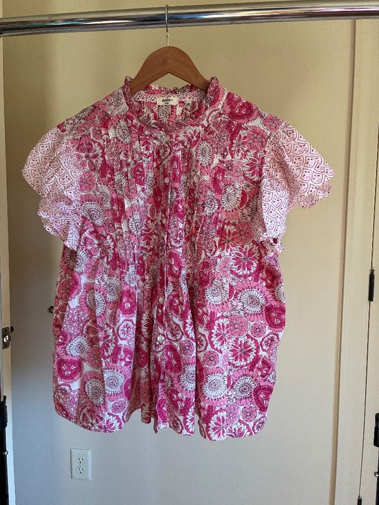 dylan Tops - Miked Floral Print Peasant Button Up Peasant Blouse